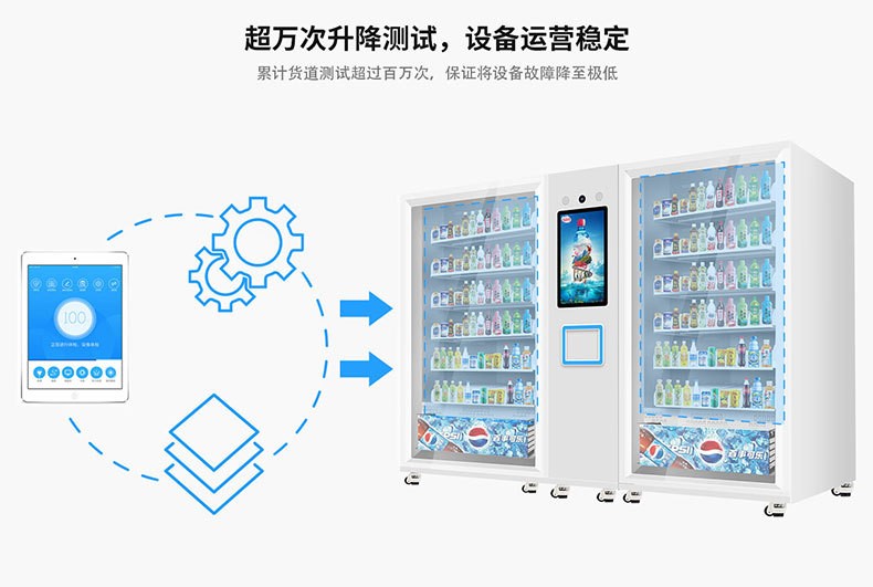 Yunyin 21.5-inch touch screen dual cabinet intelligent micro ultra automatic lifting vending machine, 24-hour unmanned vending machine