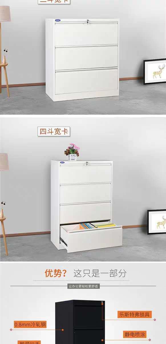 Office data filing cabinet, two, three, four steel office card drawer type iron sheet filing cabinet