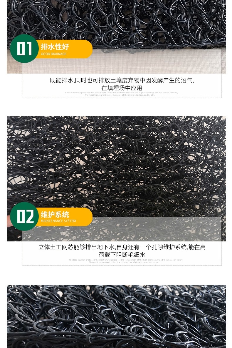 Xinying Plastic Geomat Factory Directly Supplied Highway Tunnel Drainage and Infiltration Drainage Sheet Material for Garbage Landfill