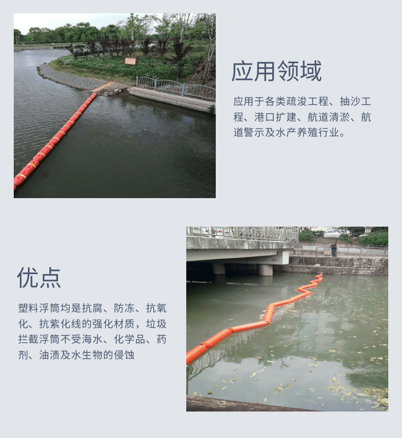 Water power station pollution prevention warning buoy outlet intercepts garbage plastic floating discharge