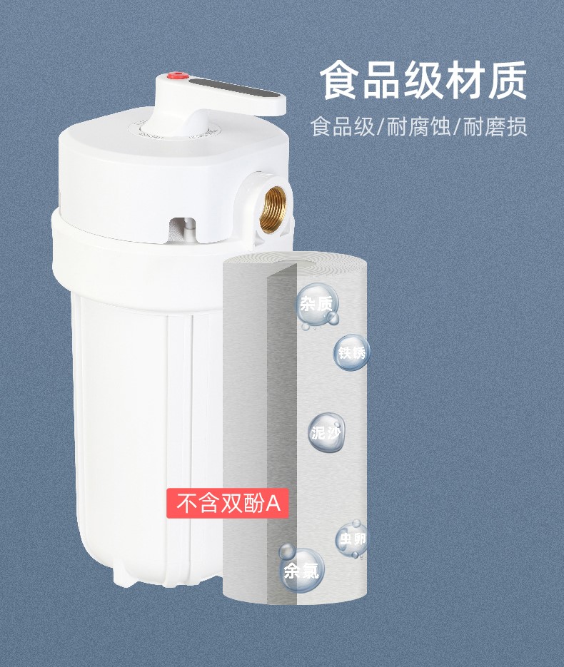 Large white bottle prefilter, household water purifier, large flow, central water purification, ChiMay Keman