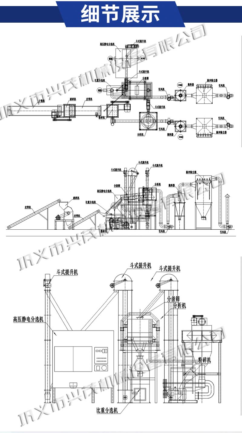 Waste circuit board crushing and recycling production line dual panel crushing equipment PCB board frame material crushing and recycling machinery