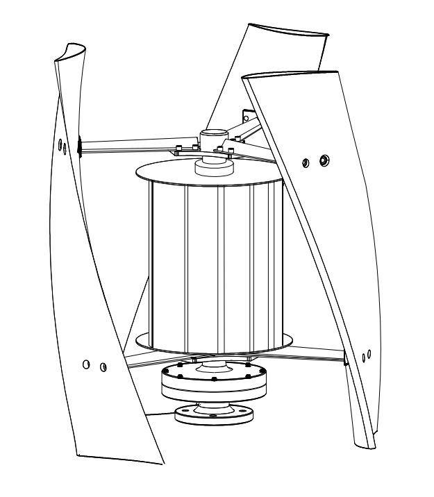 Mufeng 2kw Vertical Axis Oblique Blade X-shaped Outer Rotor Magnetically Suspended Permanent Magnet Breeze High Efficiency Wind Turbine