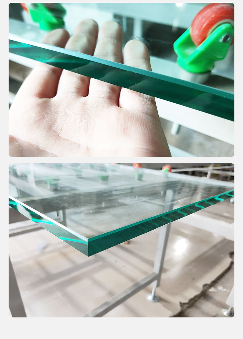 Parallel quadrilateral staircase handrail glass horizontal straight edge machine Qianglong Yihai corridor guardrail curtain wall glass