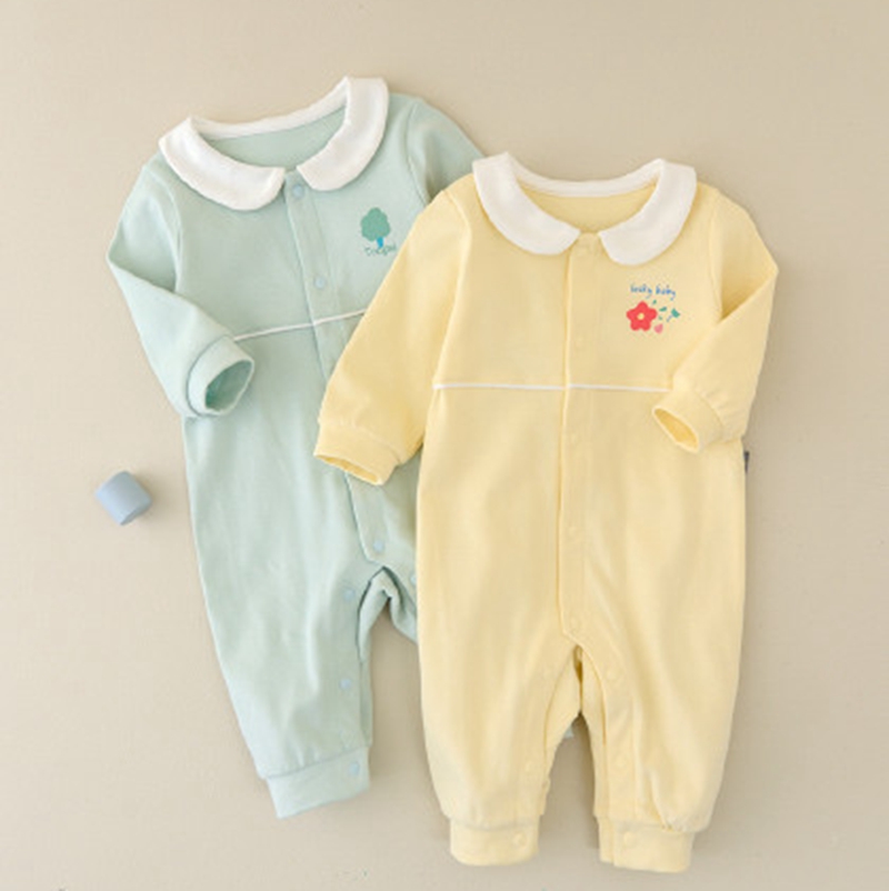 Angel Mouse Baby Bodysuit Spring and Autumn Pure Cotton Baby Clothes with Full Open Button on the Back Newborn Romper Creeper