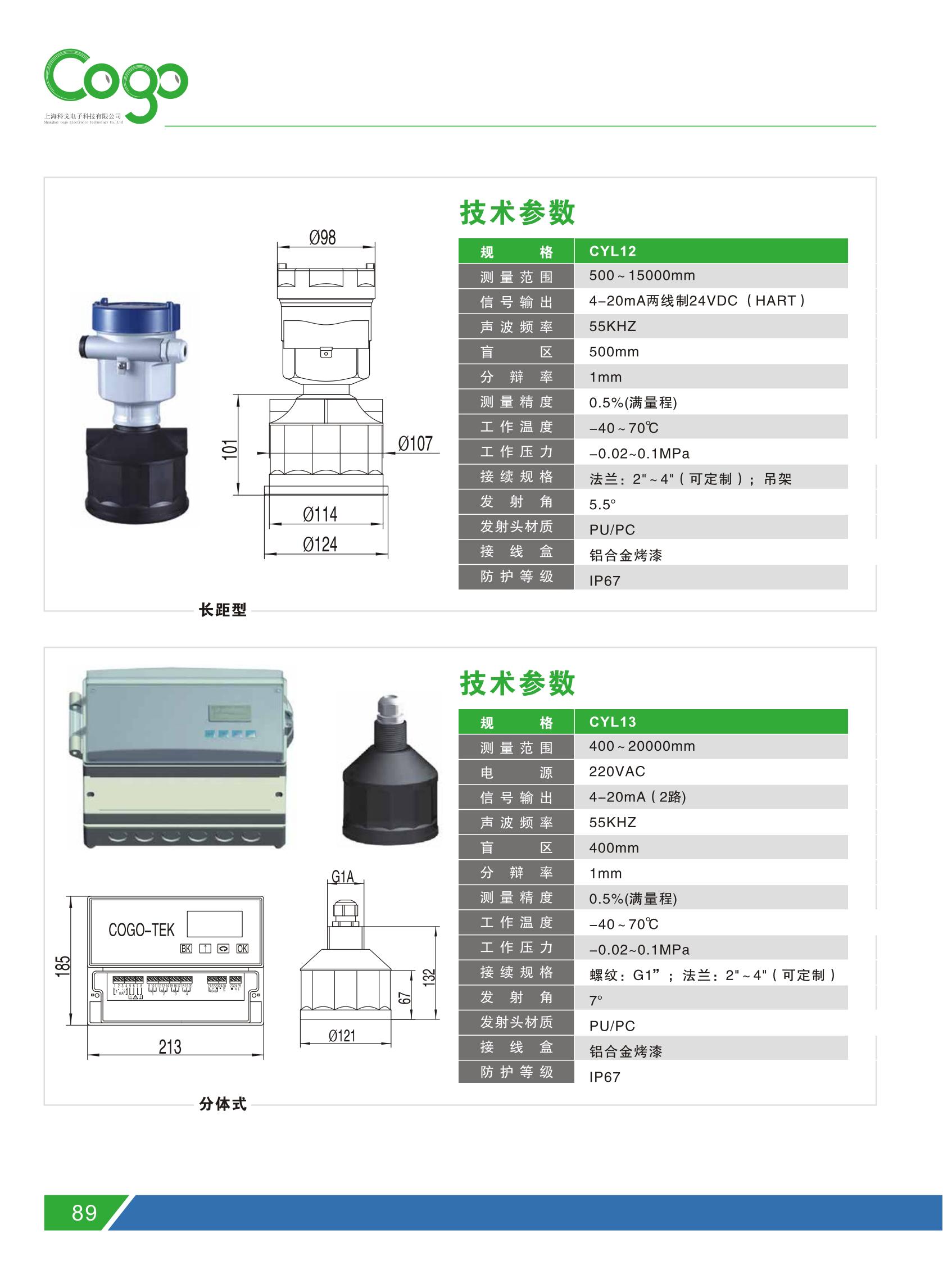 CYL Ultrasonic Level Meter Low Gravity Sewage Control