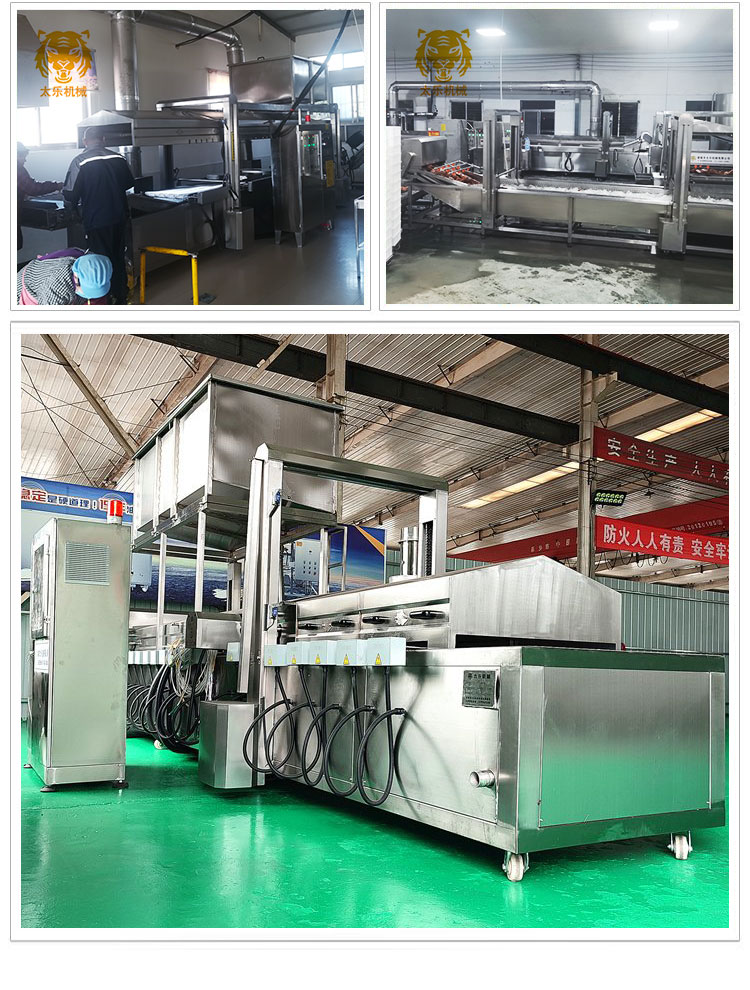 Large continuous deep-fried dough sticks frying line Full automatic fryer Small pastry frying line manufacturer Taile Machinery