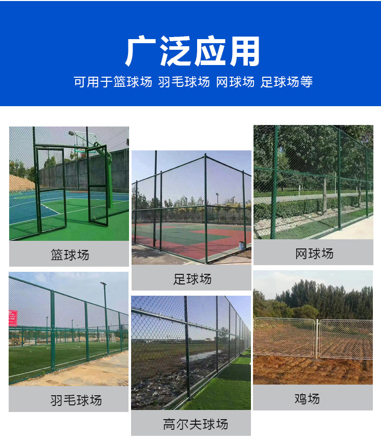 Chongze Basketball court Fence Net Sports Field Fence PVC Wrapped Hooked Mesh Hot dip Galvanized Plastic Dipped Stadium 4m High