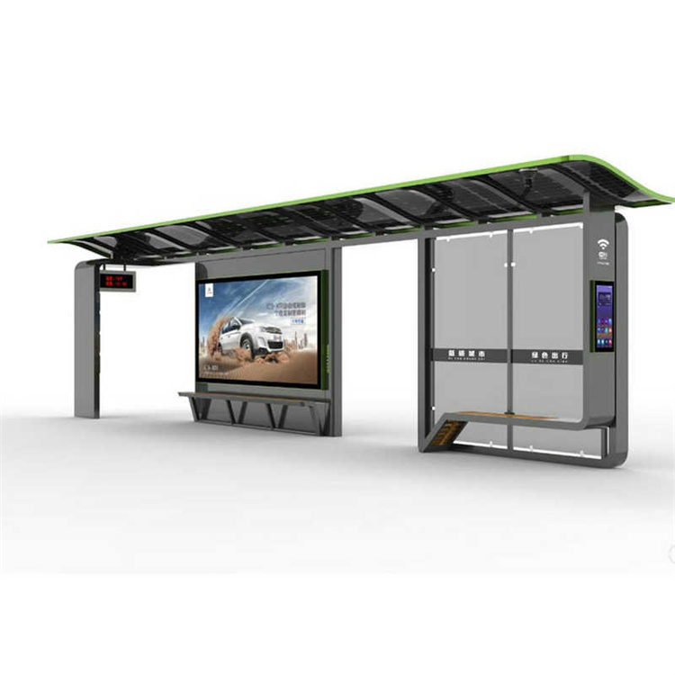 Manufacturer of galvanized municipal bus stops for multi-functional smart bus shelters in cities