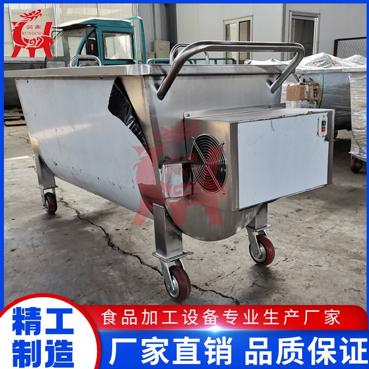火锅底料周转运输车不锈钢润鼎600可定制加热冷却单层 酱料搅拌车