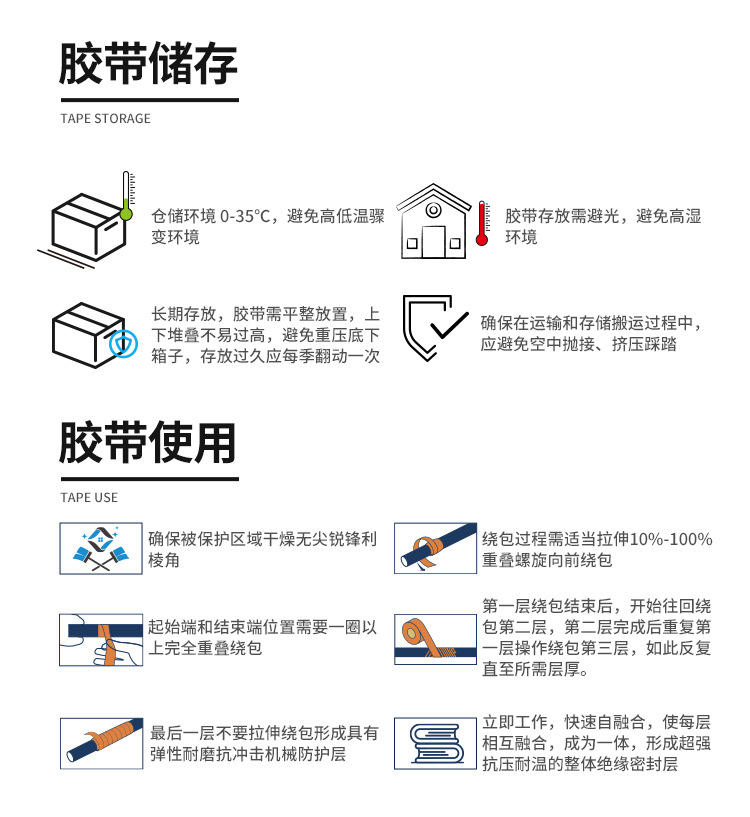 Wholesale of 35KV high-voltage cable moisture-proof sealing, self melting and self-adhesive tape, electrical insulation tape