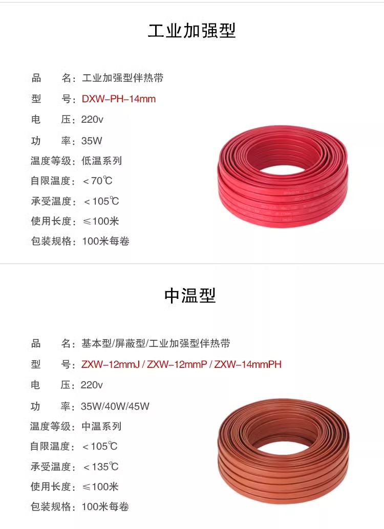 Sample of flame retardant and explosion-proof pipeline for heat tracing, anti freezing, self limiting temperature heating, 220V heating, free sample collection and sending by the manufacturer