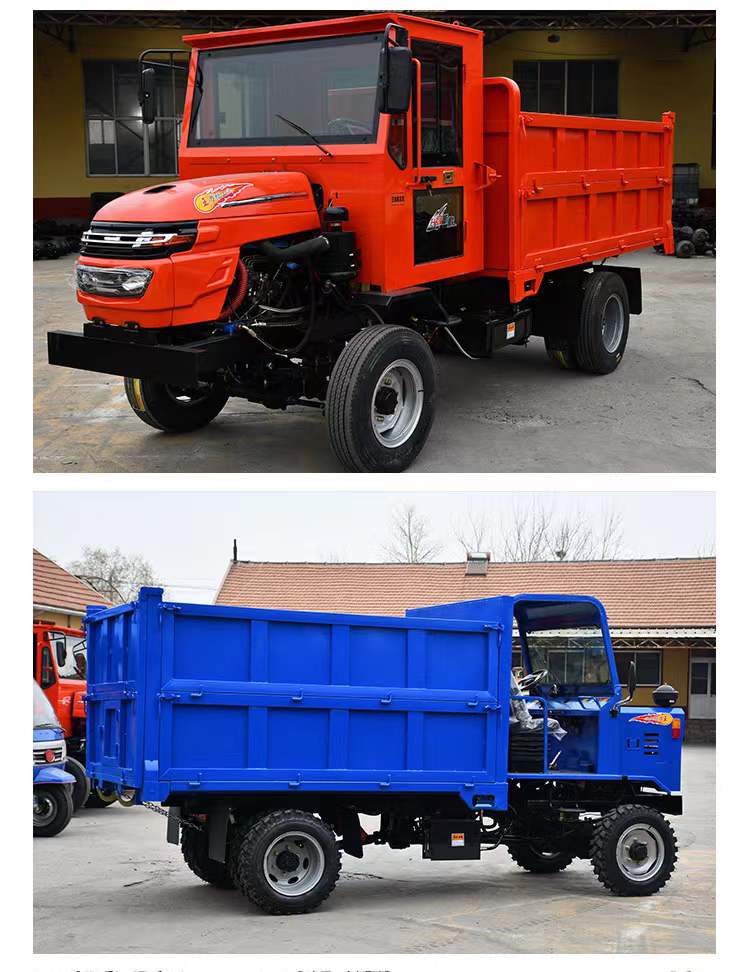 Diesel automatic unloading tipping bucket four-wheel drive vehicle pulling wood self unloading transport vehicle pulling bamboo engineering tractor