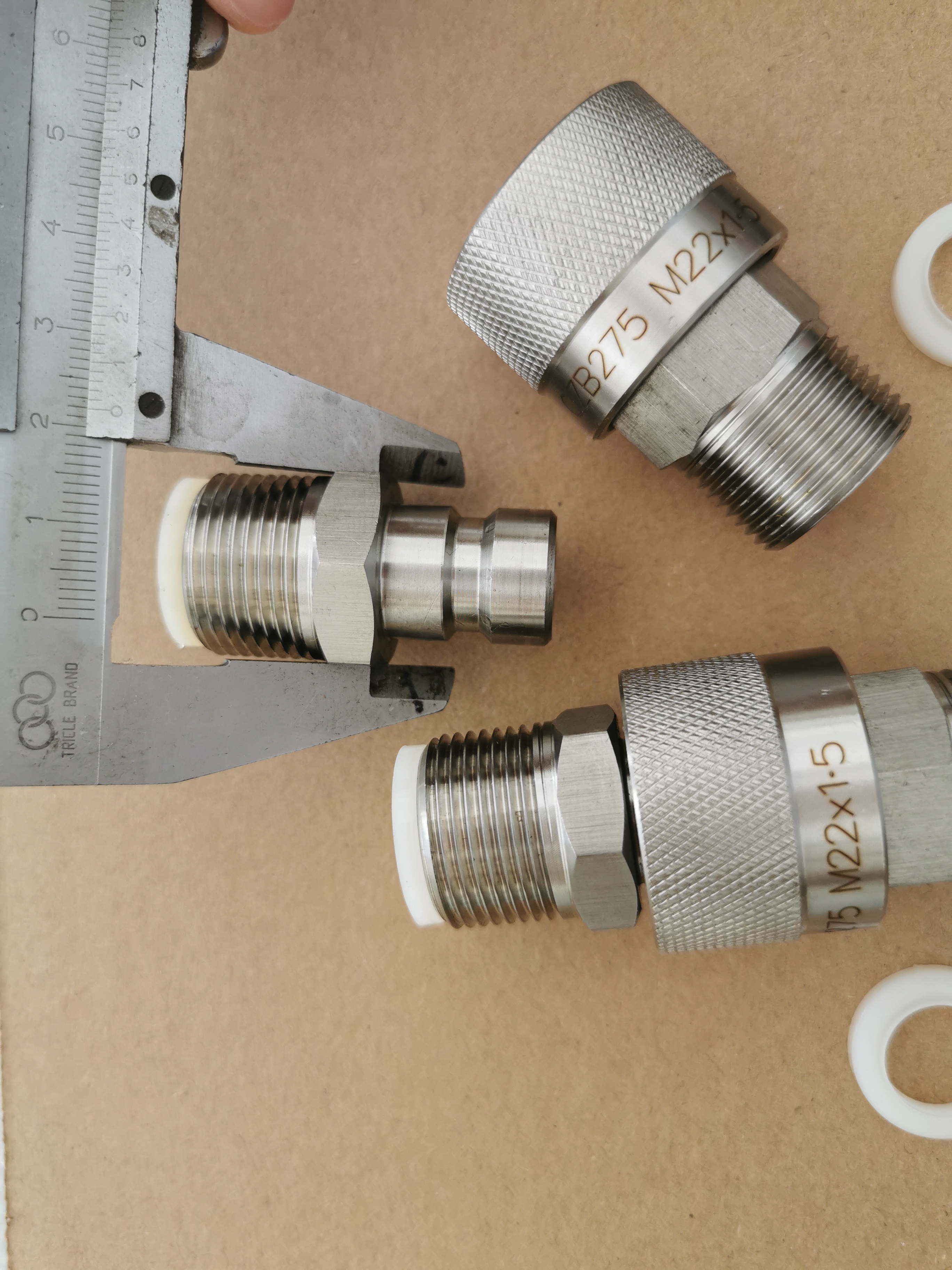 Huaao Q/ZB275-77-8 M22 * 1.5 open closed stainless steel quick plug and quick change oil pipe quick connector