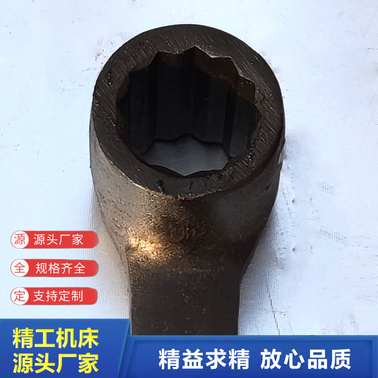 Knocking convex hexagonal wrench, heavy-duty steel 12 angle wrench, blackened 45 # steel ring wrench