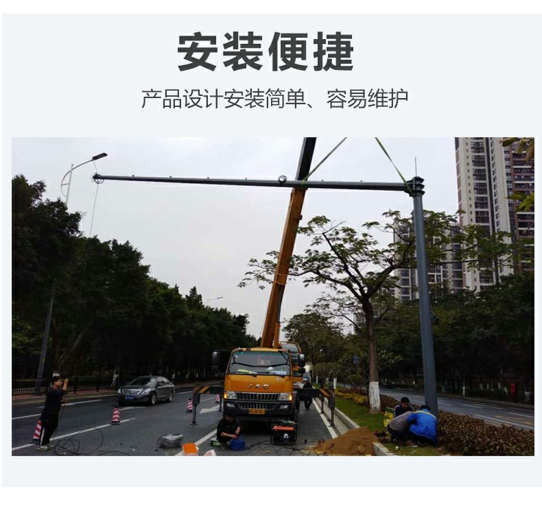 4-meter galvanized octagonal monitoring pole, stainless steel monitoring pole, ball gun camera pole, road pole