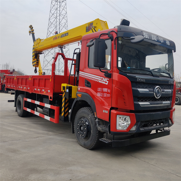 Dongfeng Huashen DV5 single bridge with Haiwo 8-ton 5-arm truck mounted crane for coal mine engineering truck mounted crane