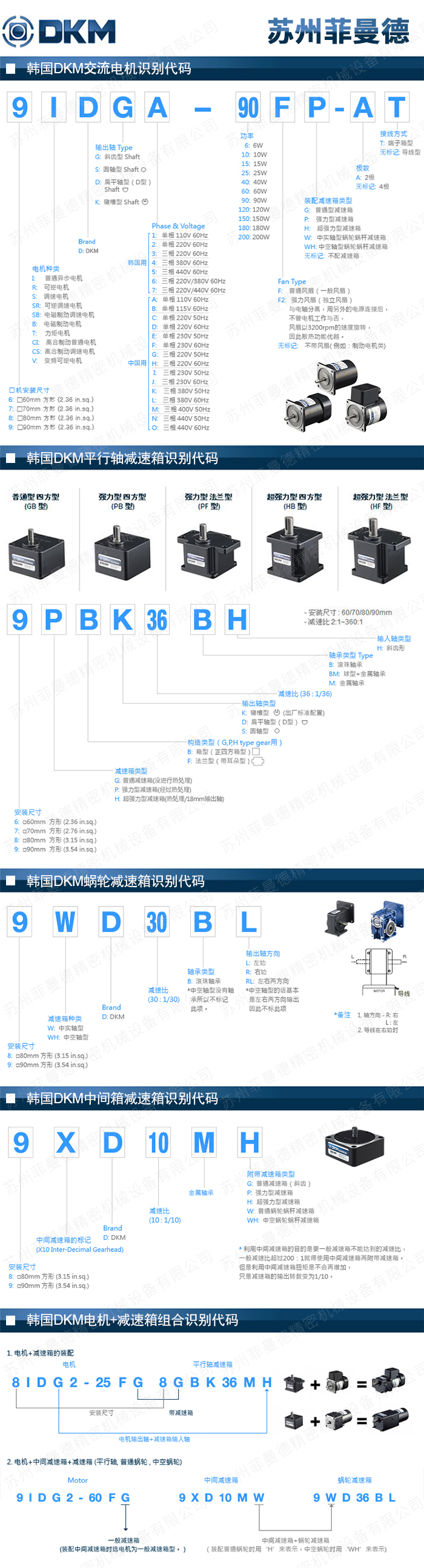 Korean DKM motor three-phase asynchronous induction motor 9IDGK-90FWH imported small motor turbine reducer