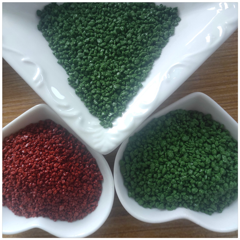 Colored ceramic particles for anti slip vehicles, ceramic particles for road surface, permeable flooring, stone adhesive, stone adhesive