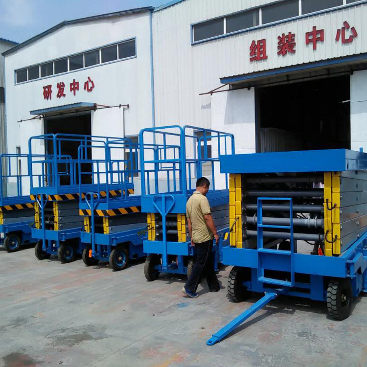 Yingda Mechanical Mobile Hydraulic Elevator 4-18m Four Wheel Scissor Fork Lift Platform