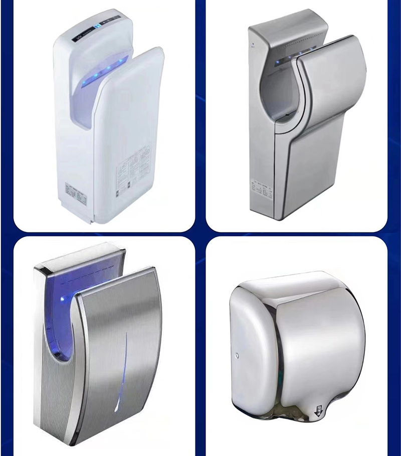 Double sided jet hand dryer wall hanging intelligent hand dryer Public toilet cold and hot air hand dryer GMP purification