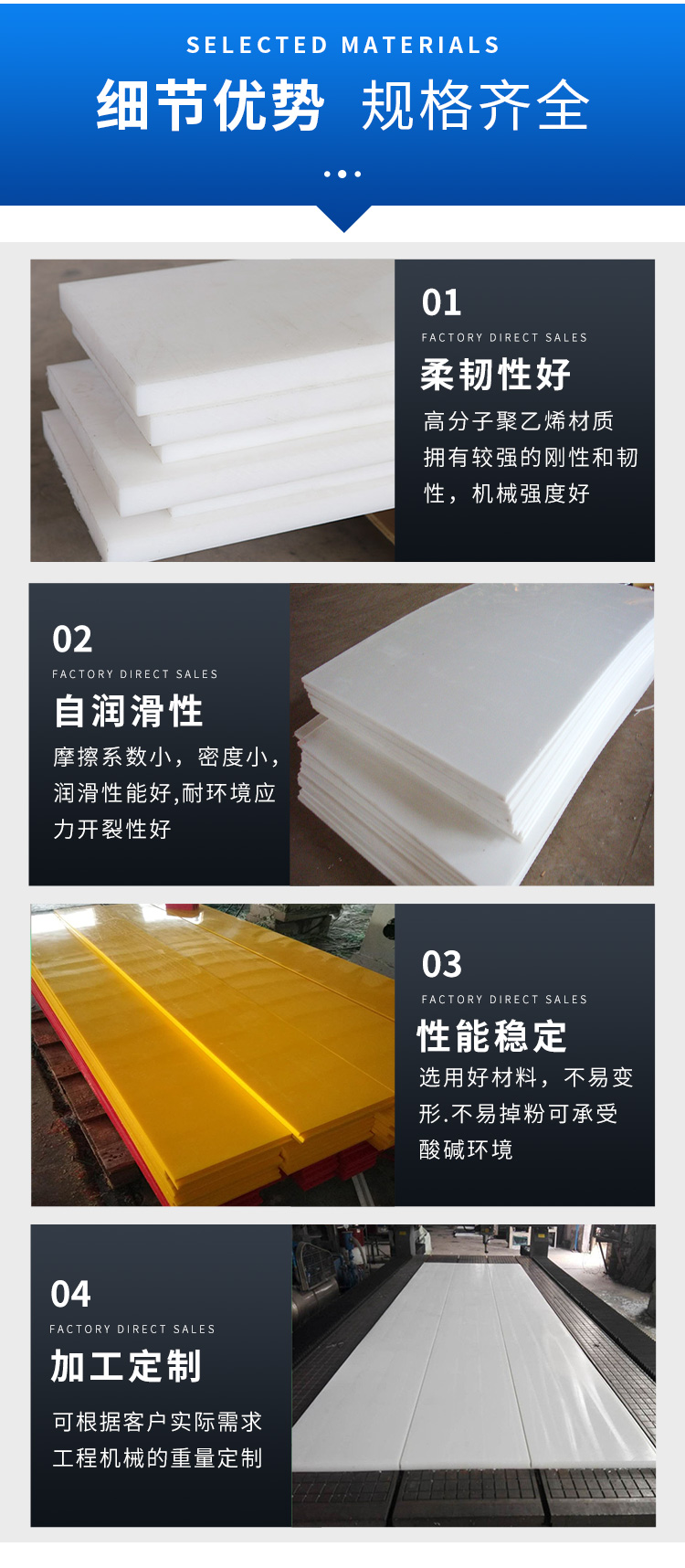 Anti static PE sheet, ultra-high molecular weight polyethylene sheet, various specifications, high wear-resistant plastic sheet