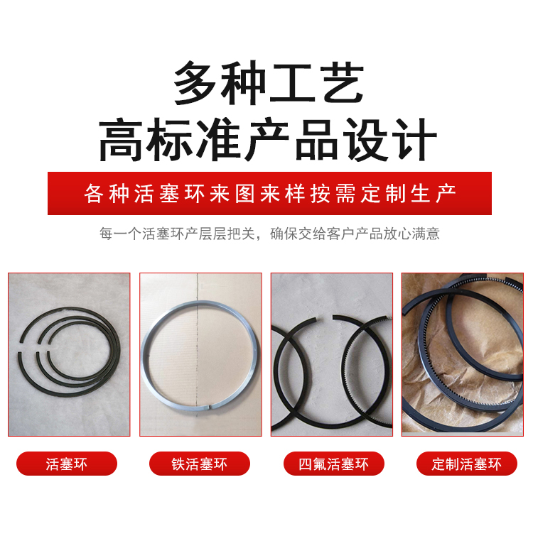 Customized sealing rings for various diameters of alloy steel guide rings of air compressor piston rings