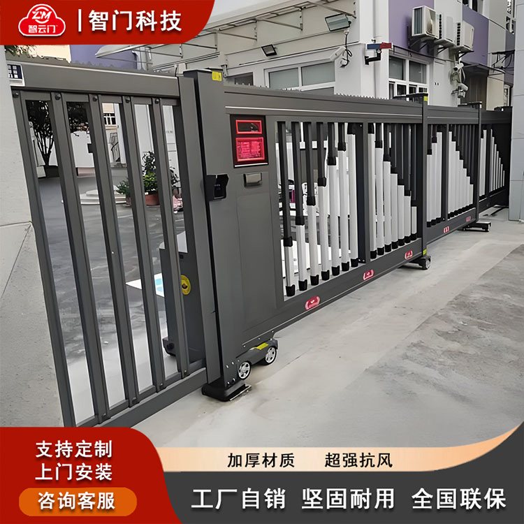 企业园区段滑门 铝合金伸缩平移门 园区主入口 抗风稳固 源头工厂