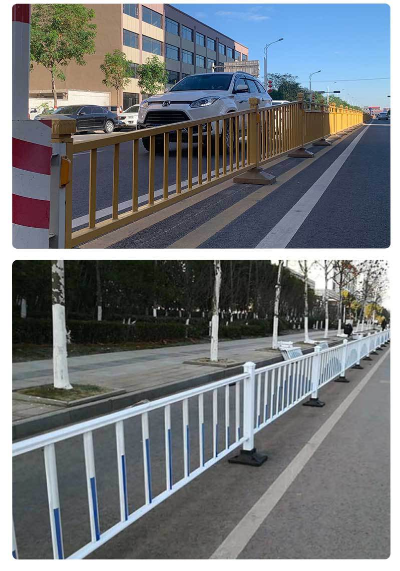 Zinc steel municipal road isolation barrier Pedestrian and vehicle separation in the middle of the road Parking lot Traffic barrier Pedestrian and vehicle diversion