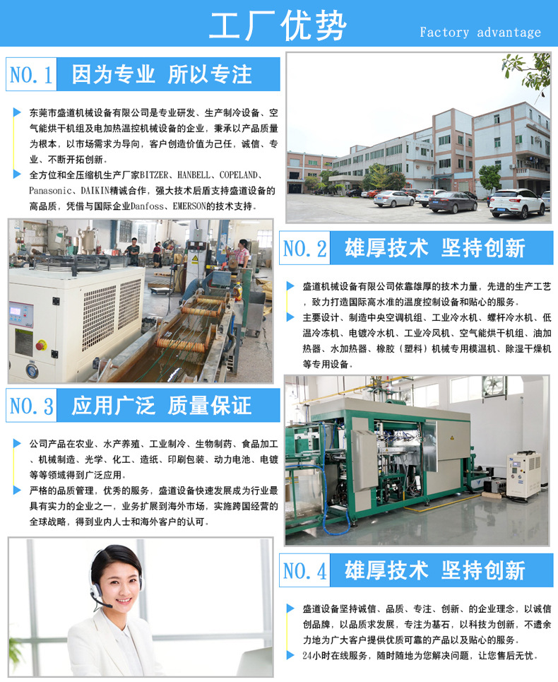 Energy saving, chemical and medical sealed air-cooled chiller, double cycle refrigeration and cold water equipment