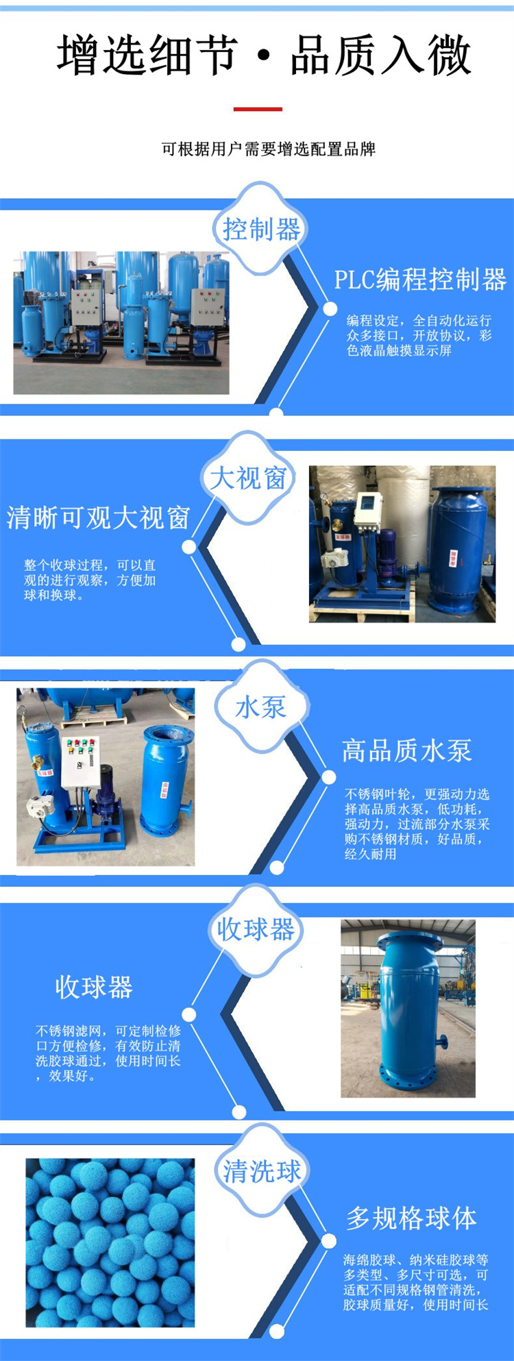 Online cleaning device for rubber balls in condenser cooling pipes Automatic cleaning equipment for condensers