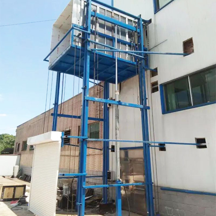 Lifting machinery - Hydraulic lifting of cargo elevators - Guide rail type lifting platforms - Indoor and outdoor cargo elevators for factory buildings