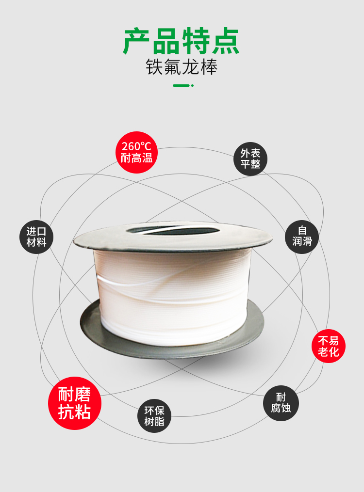 Teflon rod PTFE polytetrafluoroethylene plate PTFE rod high lubrication plastic resistant to high and low temperature, acid and alkali corrosion