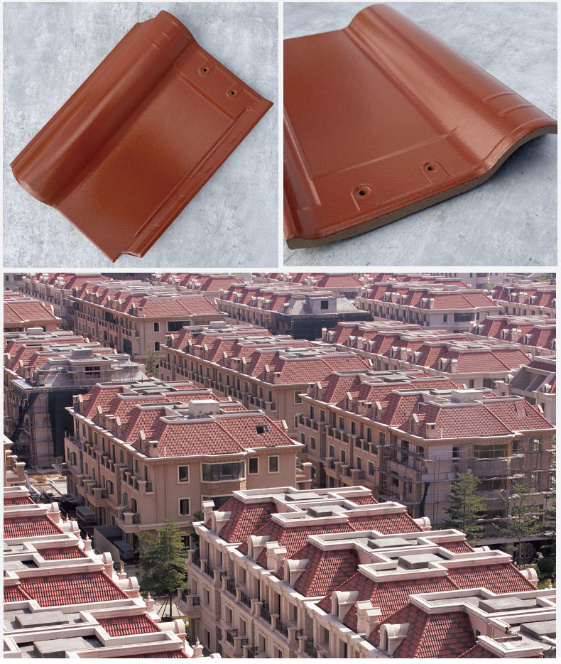 Chinese Romance Tile 300 * 400 Villa Roof Architectural Ceramic Glazed Tiles