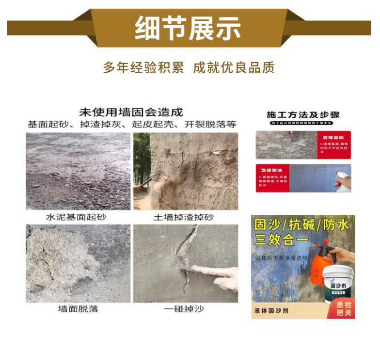 Mingya interface agent, gypsum plastering mortar, wall anti-seepage curing agent, waterproof and sand fixing agent