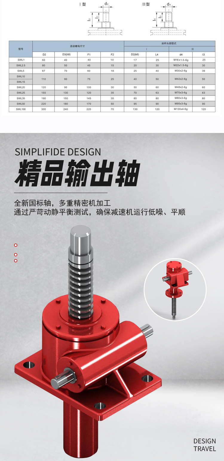 SWL2.5T-100T screw elevator trapezoidal spiral elevator electric hand operated multiple linkage