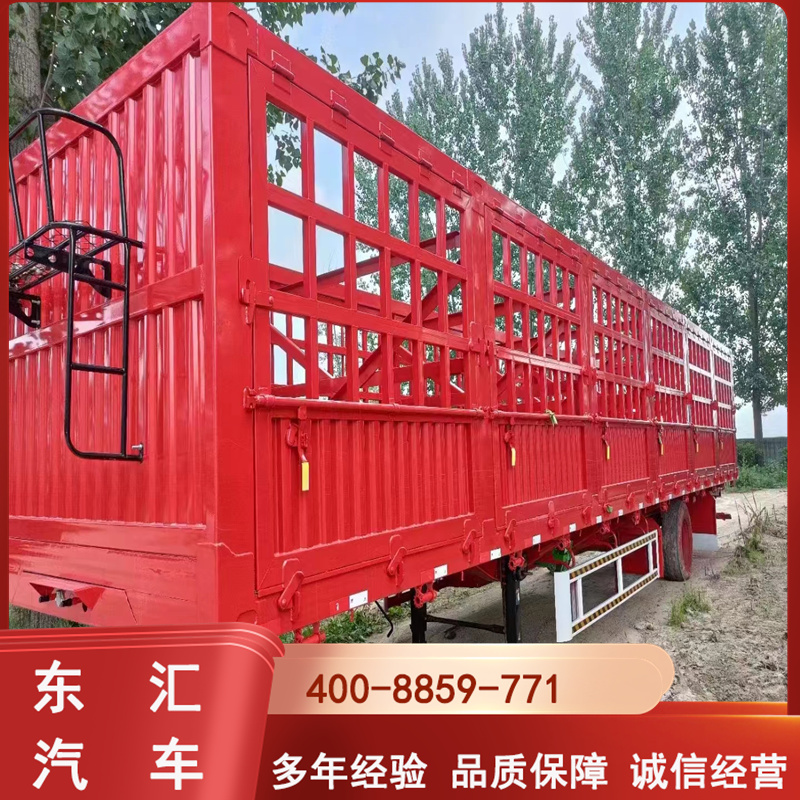 Sales of 13 meter 1.8 high warehouse railing semi trailer leaf spring design semi trailer export second-hand lightweight trailer