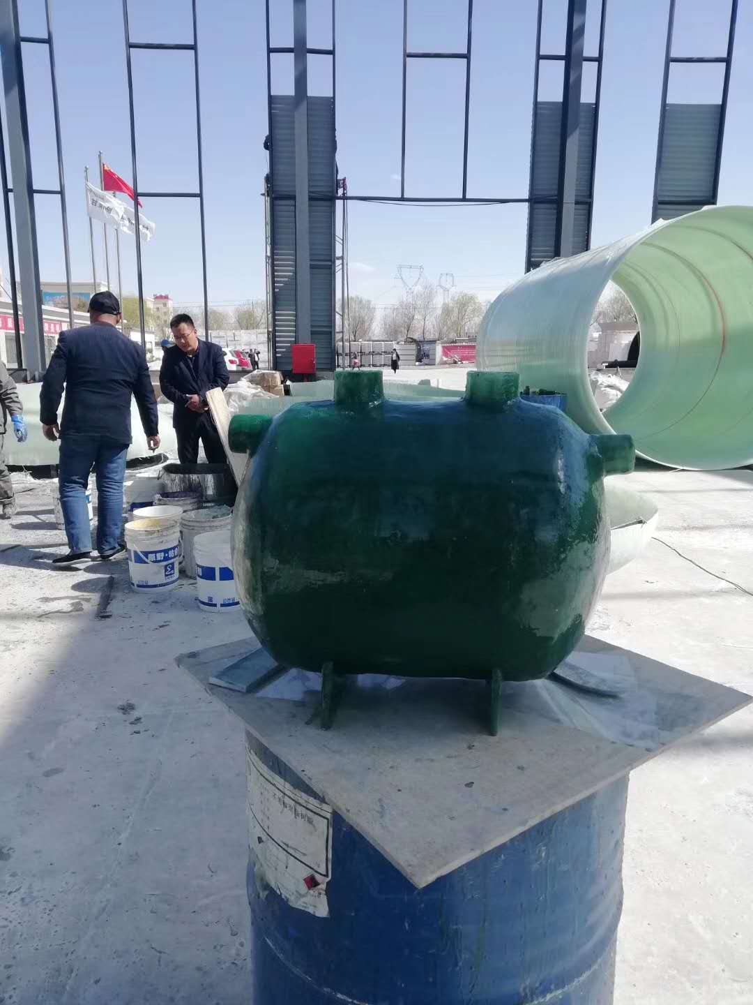 20 m3 fiberglass septic tank 30 m3 winding integrated kitchen oil separator