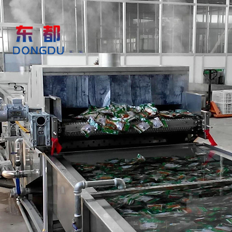 Water bath type beef and lamb thawing assembly line Dongdu brand can enhance the lifting of frozen hot pot ball thawing machine