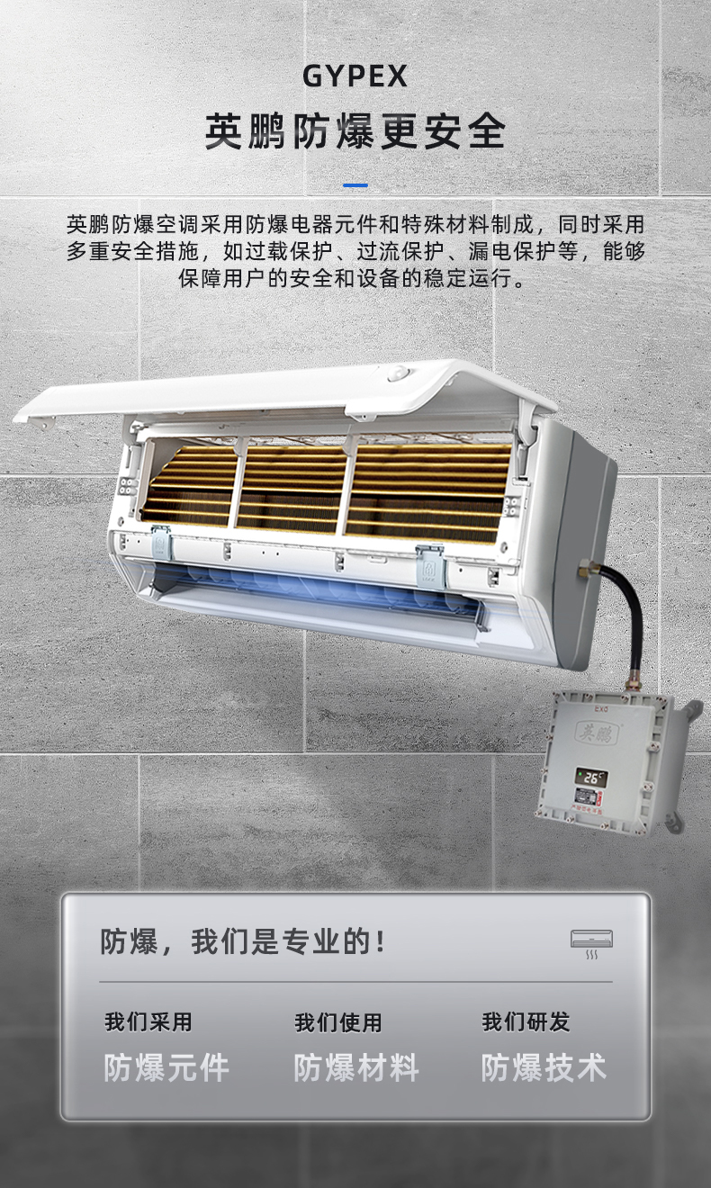 Workshop explosion-proof air conditioning, warehouse special air conditioning manufacturer direct supply explosion-proof wall mounted 2p explosion-proof hanging machine BKFR-5.0