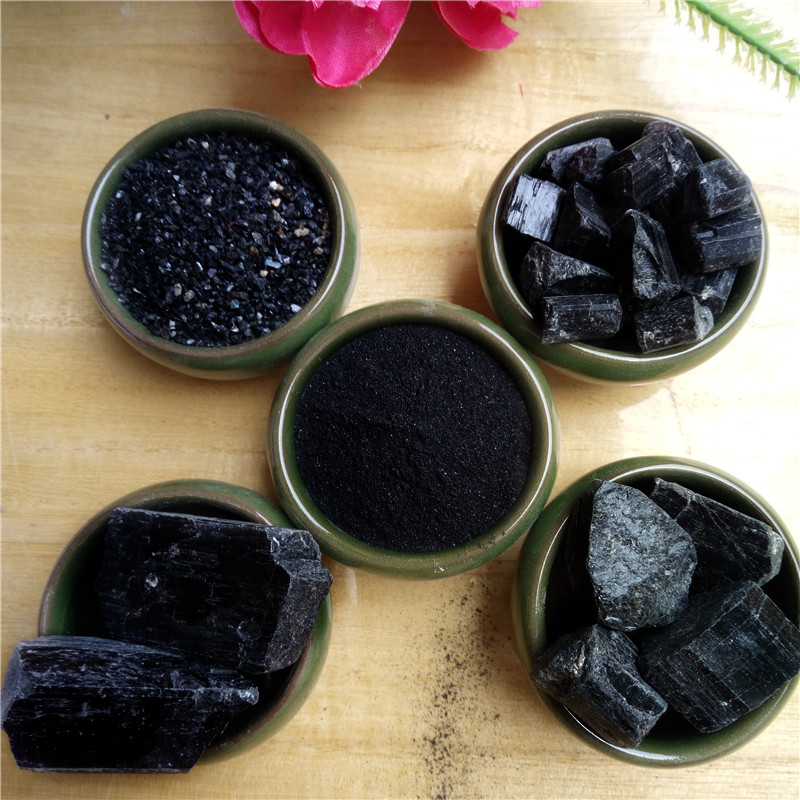 Production of 1-3 cm tourmaline particles, manufacturer of tourmaline powder with a mesh size of 325 to 2000