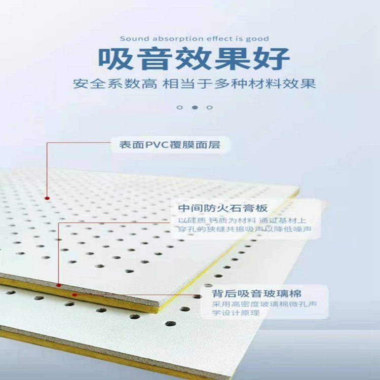 Perforated composite sound-absorbing board machine room basement fireproof and moisture-proof calcium silicate rock wool glass fiber sound-absorbing board Xiaoheng