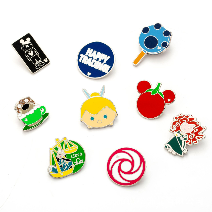 Metal badges, customized cultural and creative advertising gifts, imitation enamel cartoon badges, making brooch logos