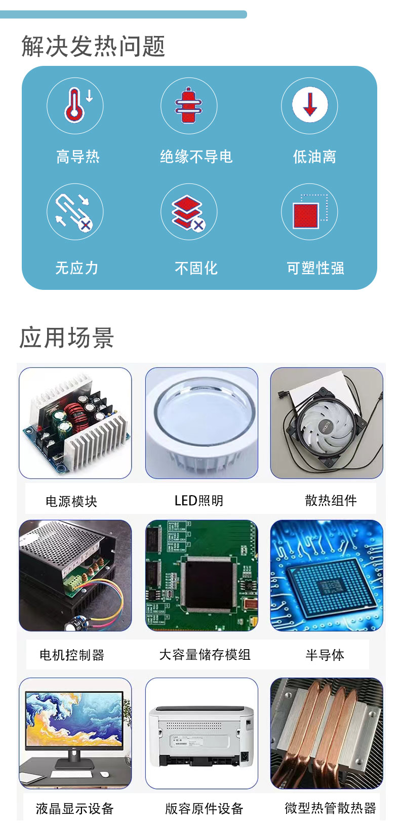 Filled with thermal conductive gel, mobile phone, laptop, CPU, heat dissipation, silica gel, communication base station, high-power heat dissipation, gel