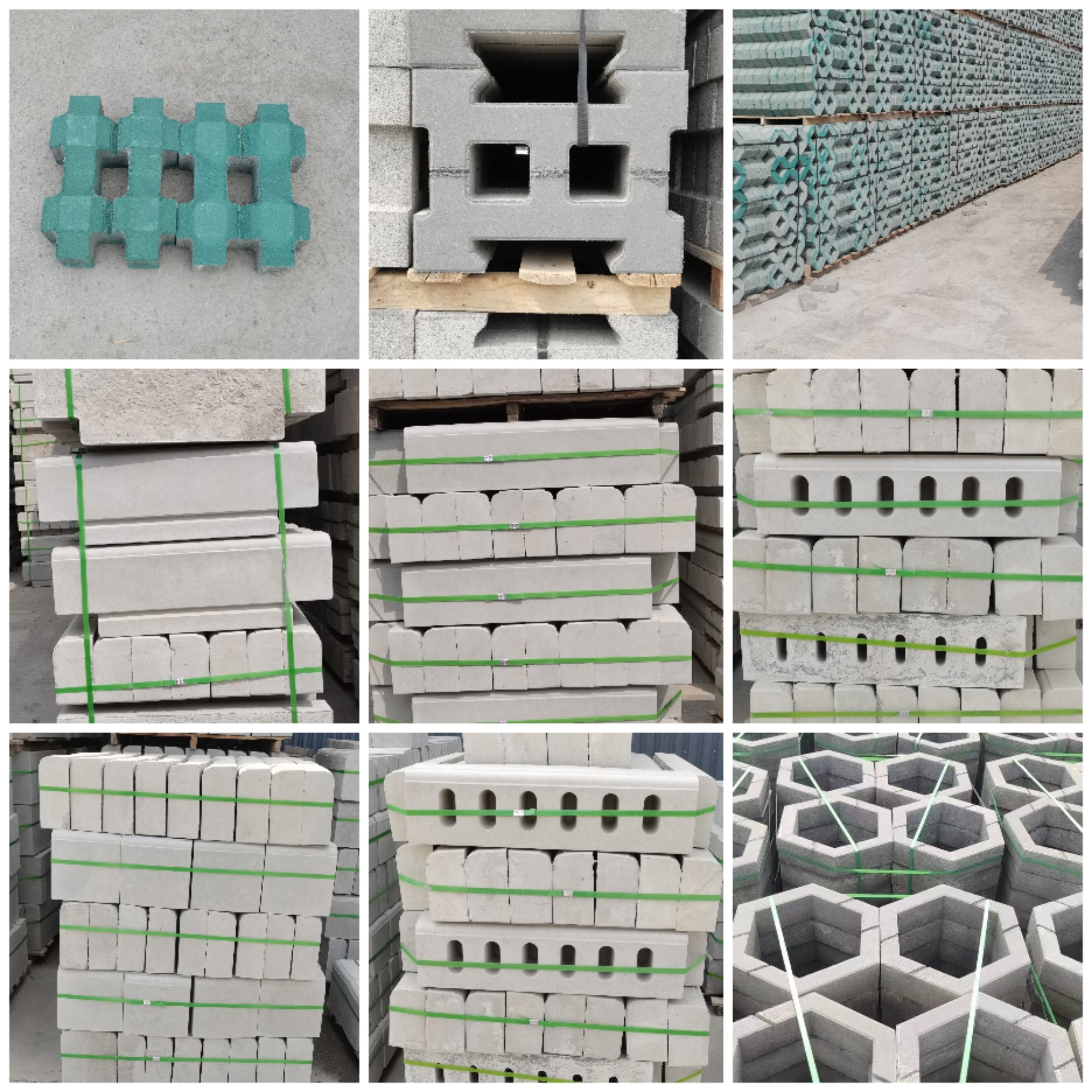 Hexagonal slope protection brick module brick well, splayed grass planting brick, tactile paving brick, tree enclosure, stone well cover