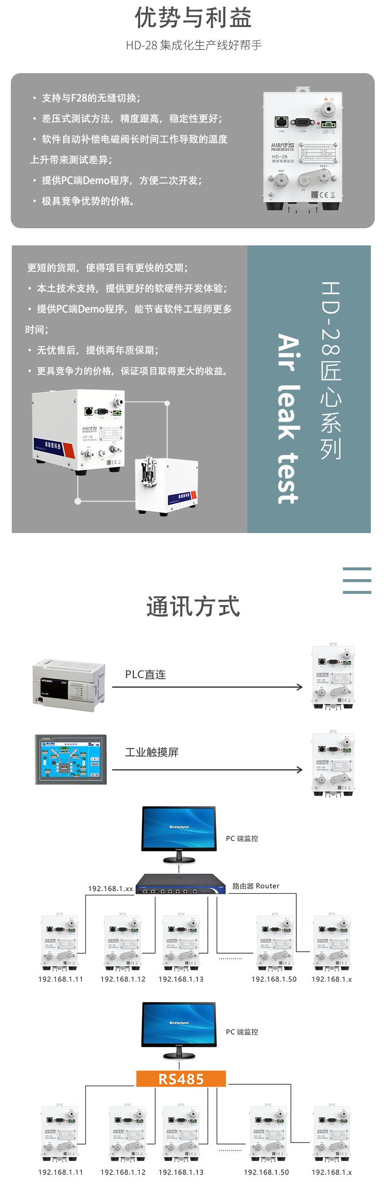 High precision air tightness tester, differential pressure tester, waterproof tester, Hairuisi HD series F28 replacement