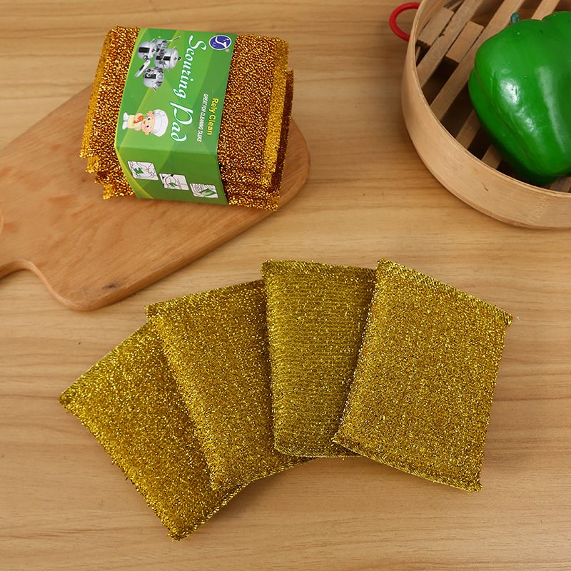 Golden hair, scallions, steel wire cloth, brushing, washing, big king sponge wiping, double-sided brush, pot washing, dishwashing, non greasy sponge block wholesale