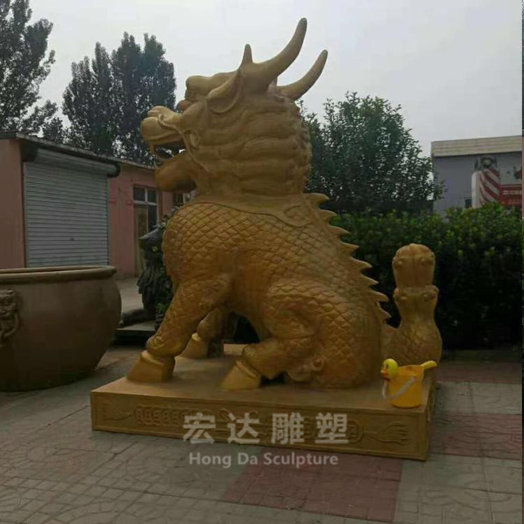 2 meter copper kylin processing doorstep feng shui copper god beast fire kylin customized copper pixiu jie yi