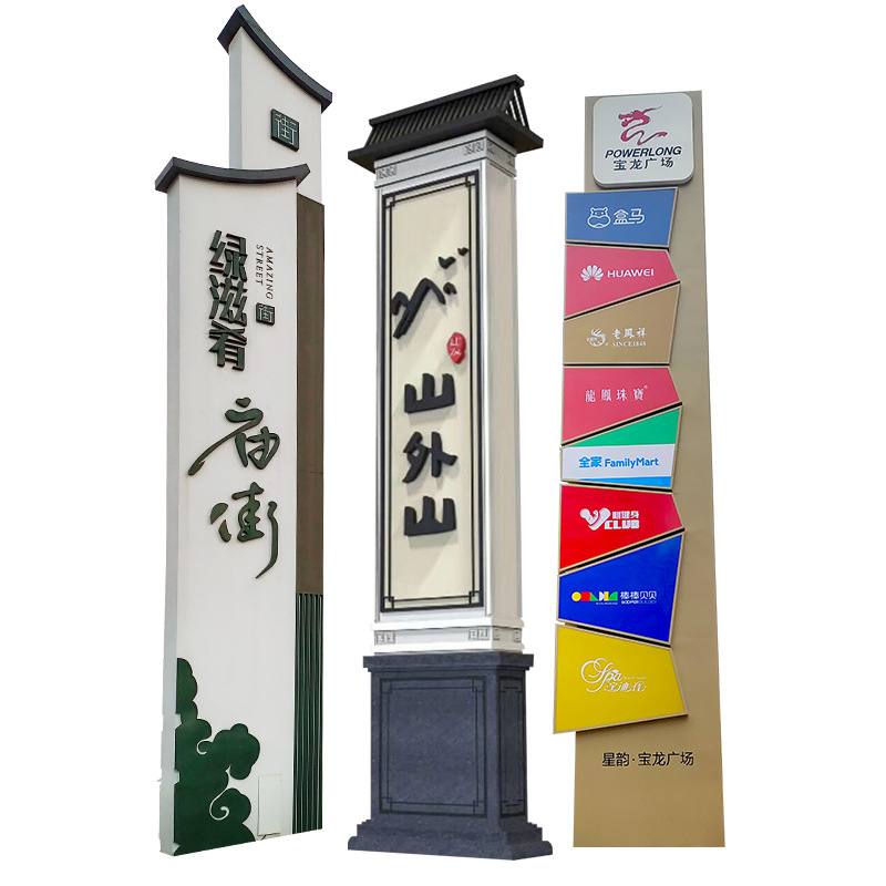 Customized pedestrian street spiritual fortress signage, square park spiritual fortress navigation signage according to the needs of Laitu processing