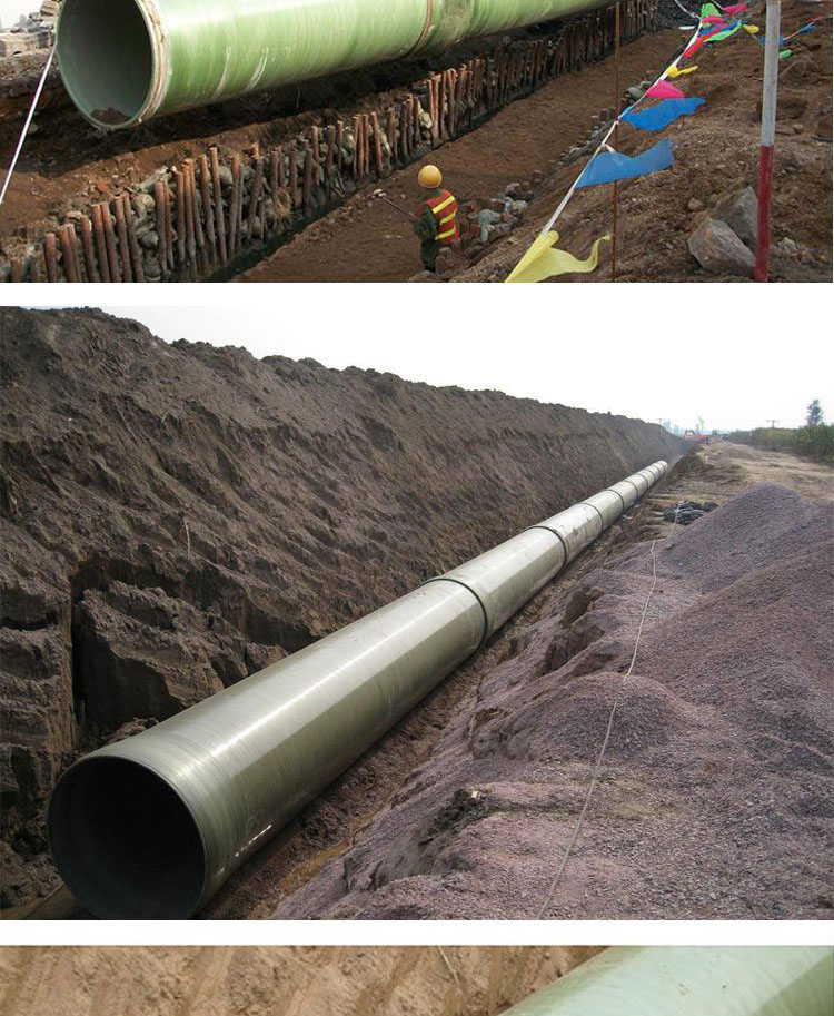 Xinmai Fiberglass Reinforced Plastic Pipe Sandwich Sewage Ventilation Pipe Large Bore Municipal Sewage Drainage and Blowdown Pipe